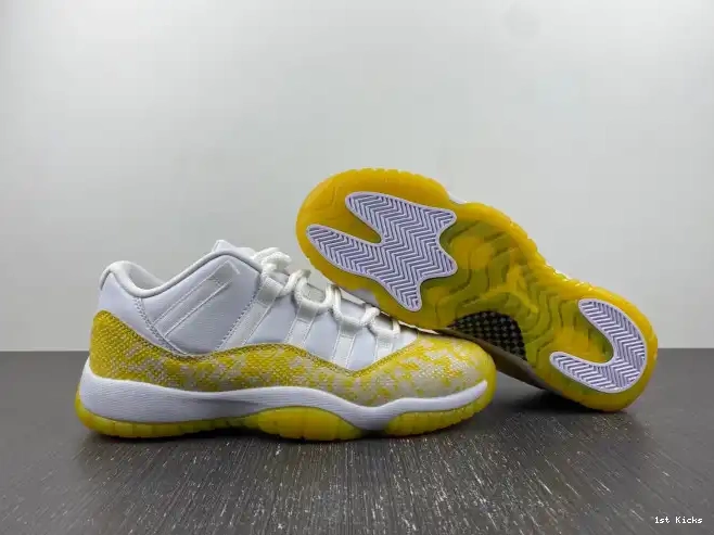 1st Kicks Jordan WMNS Low Air AH7860-107 Yellow 11 Snakeskin 0531